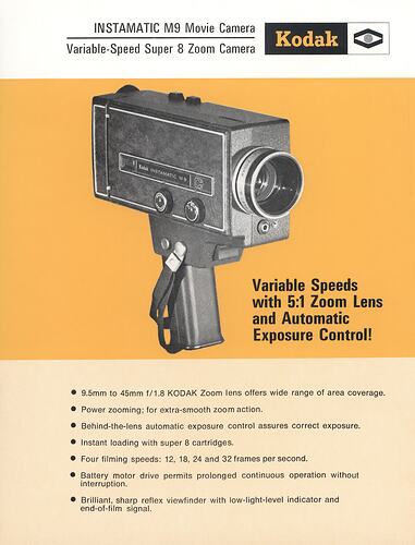 Printed page with text and photograph of camera.