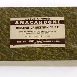 Anacardone - Nikethamide, circa 1949