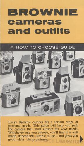 Cover page with text and photograph of cameras.