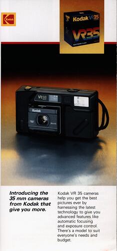 Cover page with text and photograph of camera.