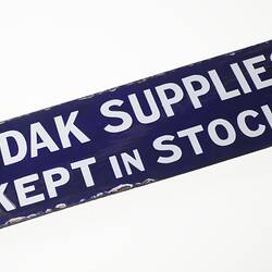 Sign - Kodak Australasia Pty Ltd, 'Kodak Supplies, Kept in Stock', Coburg, 1961-2004