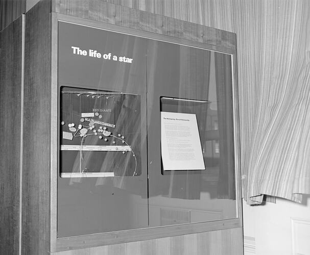 Life of a Star display in Barry Hall, Science Museum, Melbourne, 1974