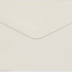 Back of a plain white paper envelope