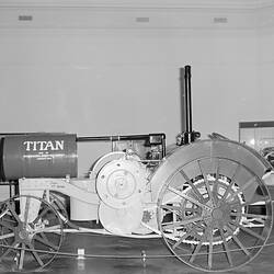 Titan tractor (ST 26697) on display in the South Rotunda, Science Museum, Melbourne, 1971