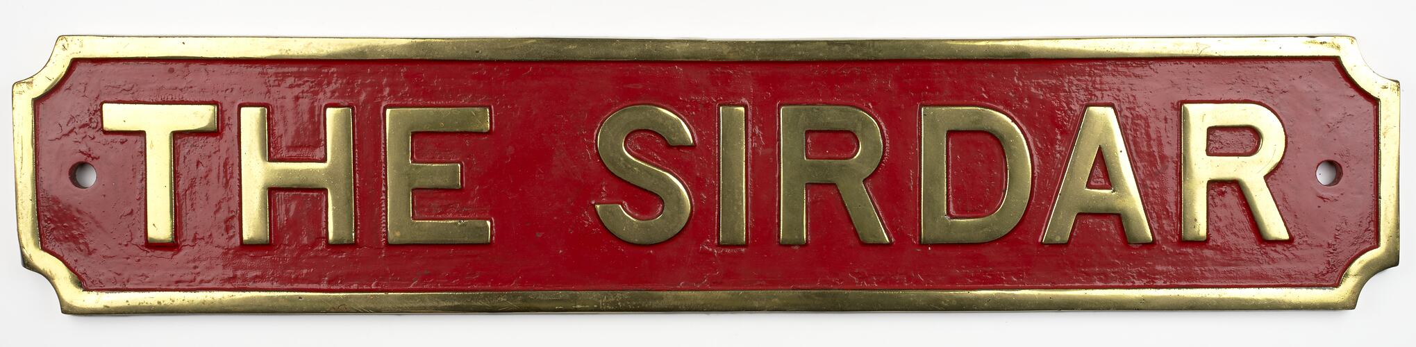 Locomotive Name Plate - Vulcan Foundry, 'The Sirdar'