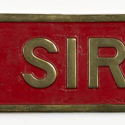 Locomotive Name Plate - Vulcan Foundry, 'The Sirdar'