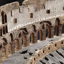 Model of Colosseum made of cork. Detail of internal wall.
