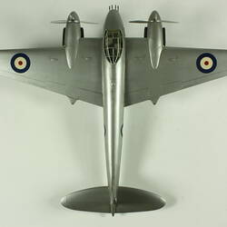 Silver model aeroplane.