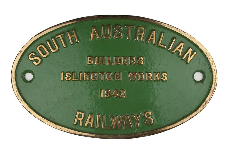 Locomotive Builders Plate - SA Railways, 1942