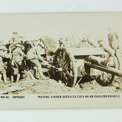 Cigarette Card - 'Moving Under Difficulties Near Passchendaele', Official World War I Photograph, Magpie Cigarettes, circa 1922