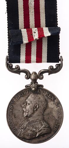 Medal - Military Medal, King George V, 1st Issue, Great Britain, Private B. McCartney, 1916-1919 - Obverse