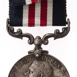 Medal - Military Medal, King George V, 1st Issue, Great Britain, Private B. McCartney, 1916-1919 - Obverse