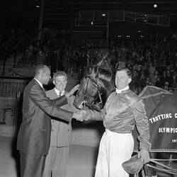 Negative - 'Olympic Year Cup', Jockey with Horse, Melbourne, Victoria, 1956-1957