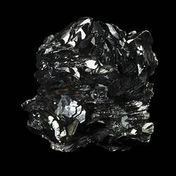 Shiny metallic crystals.