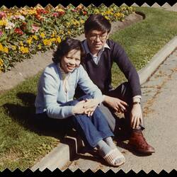 Digital Photograph - Cuc & Minh Lam Cuc at Midway Hostel, Maribyrnong, 1978