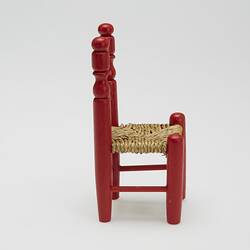 Miniature Chair - Mirka Mora, Wooden With Woven Seat, Red, circa 1960s