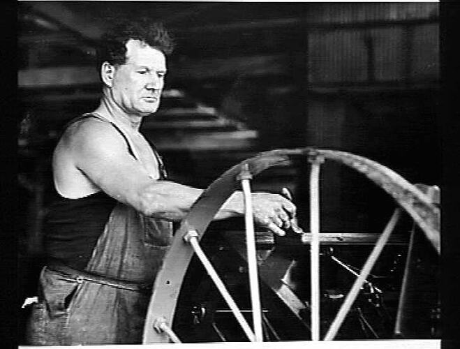 `CURLY' BUCKINGHAM OF THE PAINTERS DEPARTMENT IS A WELL KNOWN FIGURE THROUGHOUT THE FACTORY. HIS MANY HOBBIES INCLUDE OIL AND WATER COLOUR PAINTING AT WHICH HE HAS ACHIEVED NOTE-WORTHY SUCCESS.