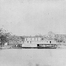 Negative - Steam Paddle Boat Tied to the Riverbank, Mildura, Victoria, circa 1885