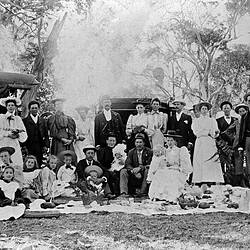 Negative - Douglas & White Families at a Picnic, Burrumbeet, Victoria, circa 1890