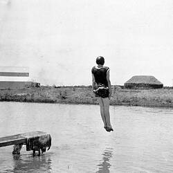 Negative - Taking a Plunge in the Dam, Irymple Winery, Irymple, Victoria, 1924