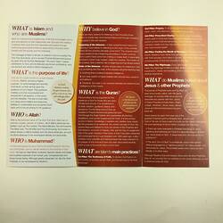 HT 56068, Brochure - 'Islam Q & A', Victorian Mosque Open Day, 17 Mar 2019 (RELIGIONS), Document, Registered