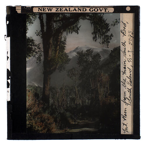 Lantern Slide - Universal Opportunity League, Mt. Rood From Main South Road, South Island, New Zealand