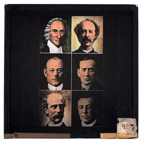 Lantern Slide - Universal Opportunity League, Six Male Portraits
