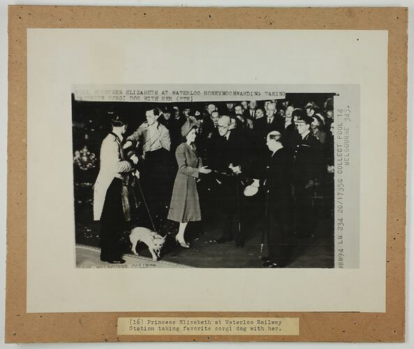 Young woman (Princess Elizabeth) meeting and greeting crowd.