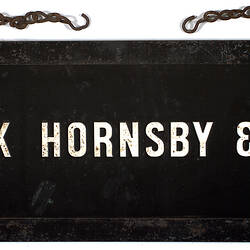 Sign - Mick Hornsby & Co., Newmarket Saleyards, Newmarket, pre 1987