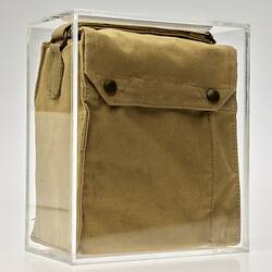 Canvas carry bag for air raid respirator.