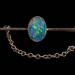 Brooch - Dunklings, Gold Bar with Opal, Melbourne, Victoria, circa 1955