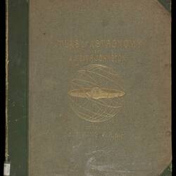 Brown book cover with embossed gold lettering and illustration of a planet