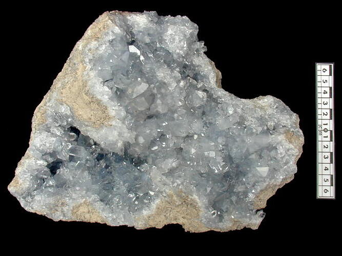 Specimen of grey crystals.