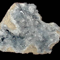 Specimen of grey crystals.