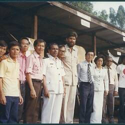 Digital Image - Stephen Carter & Red Crescent Staff, Belfield Transit Camp, Kuala Lumpur, Malaysia, 1978-1979