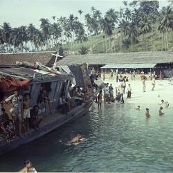 Digital Image - Boat Moored at Vietnamese Refugee Camp, Pulau Tengah, Johore, Malaysia, 1978-1979
