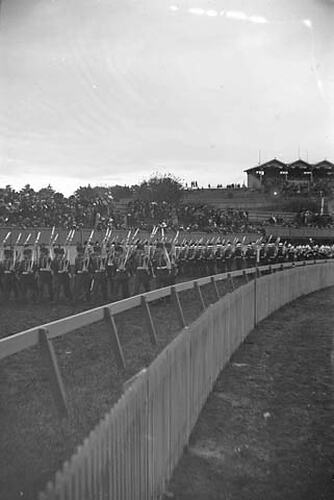 Stereograph - Glass, NSW Irish Rifles & NSW St George's Rifles, Federation Celebrations, 1901