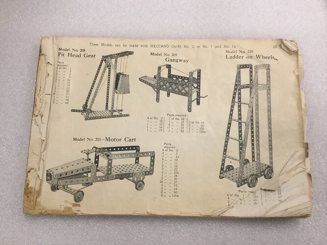 Page with printed illustrations of agricultural equipment.