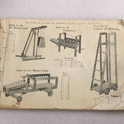 Page with printed illustrations of agricultural equipment.