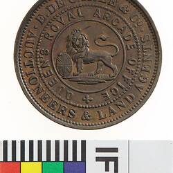 Token - 1 Penny, E. De Carle & Co, Auctioneers & Land Agents, Melbourne, Victoria, Australia, 1855