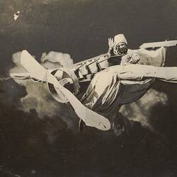 Digital Photograph - Boy in Toy Plane, against Sky Back Drop, Sandringham, 1943-1944