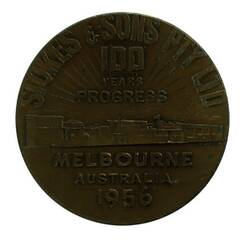 Medal - 'Stokes 100 Years of Progress', Stokes & Sons, Victoria, Australia, 1956