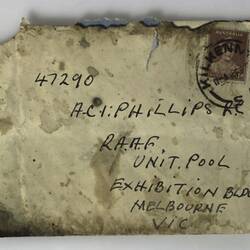 Envelope - Addressed to Aircraftman Royce Phillips, Personal, 1940-1945 (Damaged)