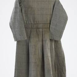 Dress - Strong, Reinforced Cotton, Quilted, Blue, circa 1900