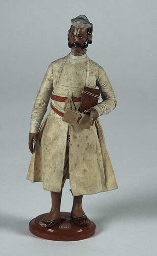 Indian Figure - Office Messenger, Poonah, Clay, circa 1880