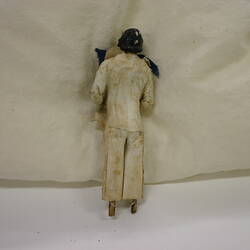 Indian Figure - Man Wearing Blue Scarf, Clay