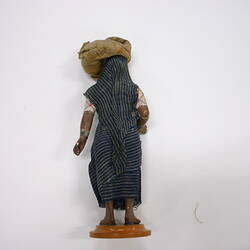 Indian Figure - Hindu Villager Returning From Market Carrying Grain, Clay, circa 1867