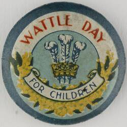 Badge - 'Wattle Day For Children', Australia, 1914-1918