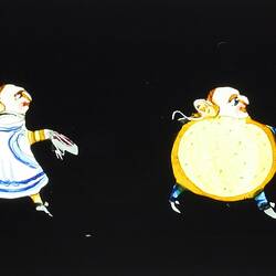 Lantern Slide - Panorama Type, Four Characters Facing the Right, 1820-1860