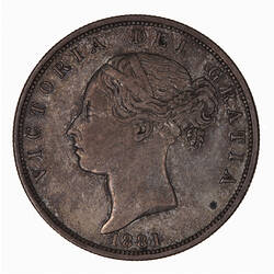 Coin - Halfcrown, Queen Victoria, Great Britain, 1881 (Obverse)
